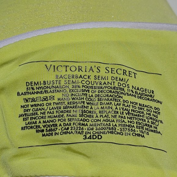 Victoria's Secret Front Closure, Racerback, Semi Demi Push-up Bra - size 34DD - Picture 6 of 6